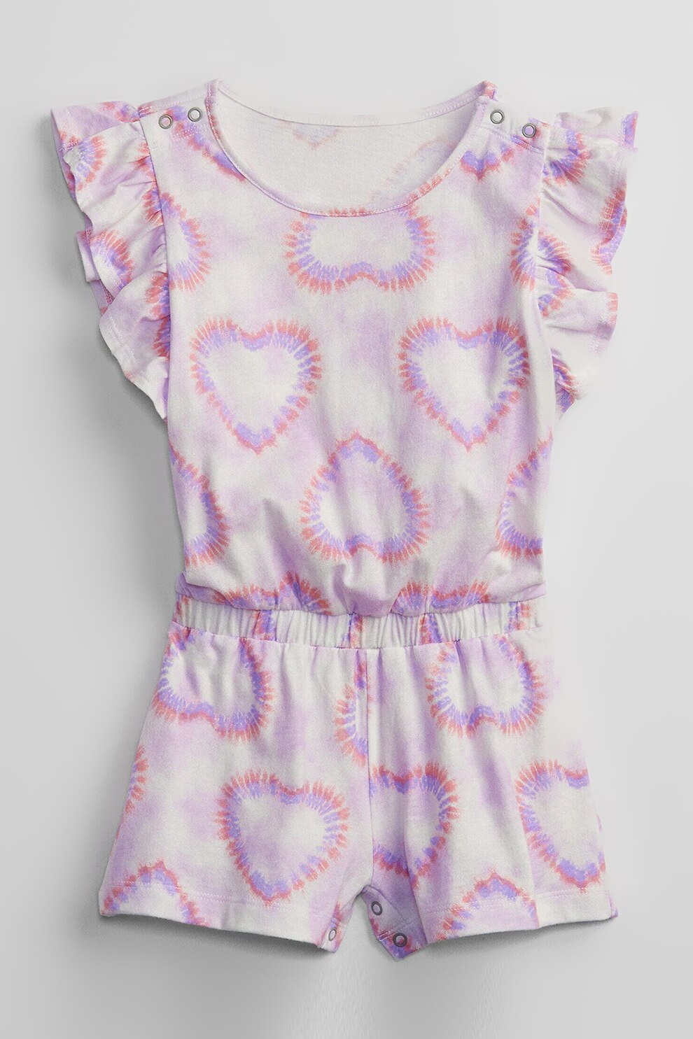 GAP, Salopeta scurta de bumbac cu volane, Lila