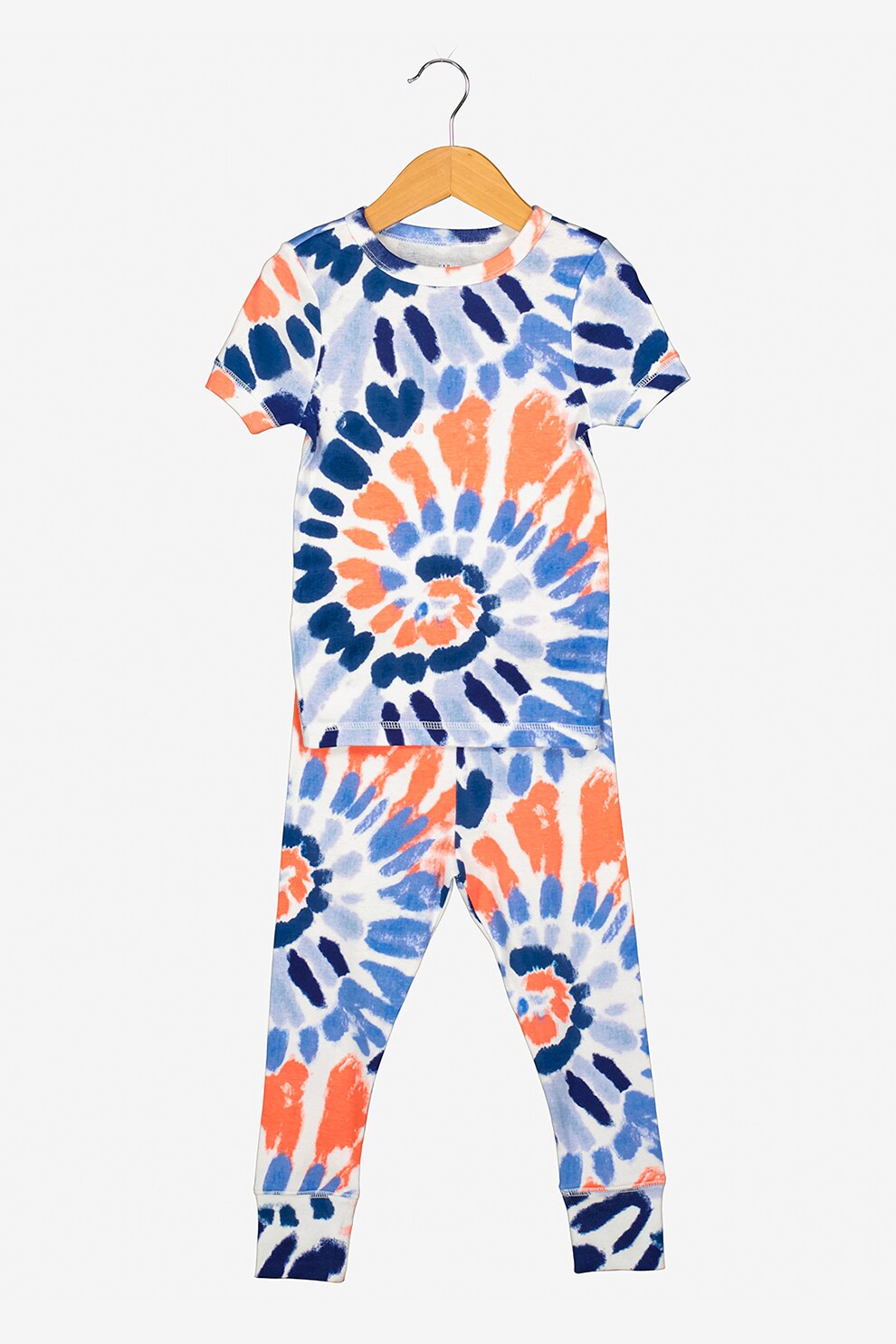 GAP, Pijama cu imprimeu, Alb/Albastru/Oranj