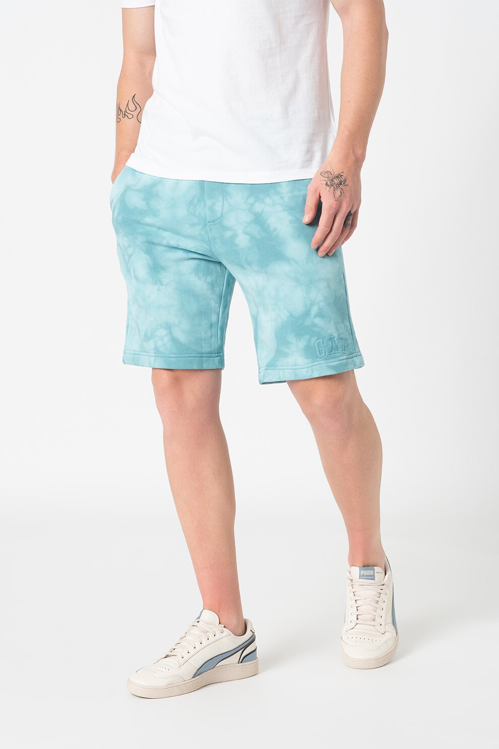 GAP, Pantaloni scurti tie-dye cu buzunare laterale, Turcoaz
