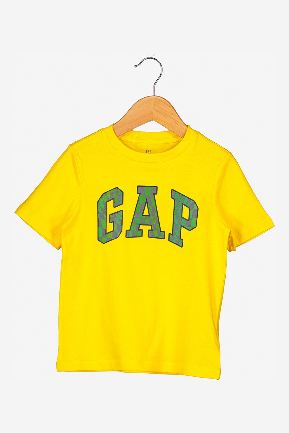 GAP, Tricou de jerseu cu imprimeu logo, Galben