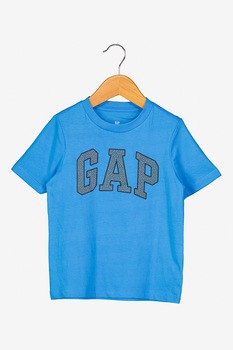 GAP, Tricou de jerseu cu imprimeu logo, Albastru deschis