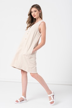 GAP, Rochie midi din amestec de modal cu decolteu in V, Maro nisip GAP, Rochie midi din amestec de modal cu decolteu in V, Maro nisip