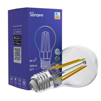 Bec LED inteligent vintage (decorativ) Sonoff B02, Wi-Fi, filament, A60, E27, 7W, 806 lm, dimabil, control aplicatie, compatibil Amazon Alexa si Google Assistant Bec LED inteligent vintage (decorativ) Sonoff B02, Wi-Fi, filament, A60, E27, 7W, 806 lm, dimabil, control aplicatie, compatibil Amazon Alexa si Google Assistant
