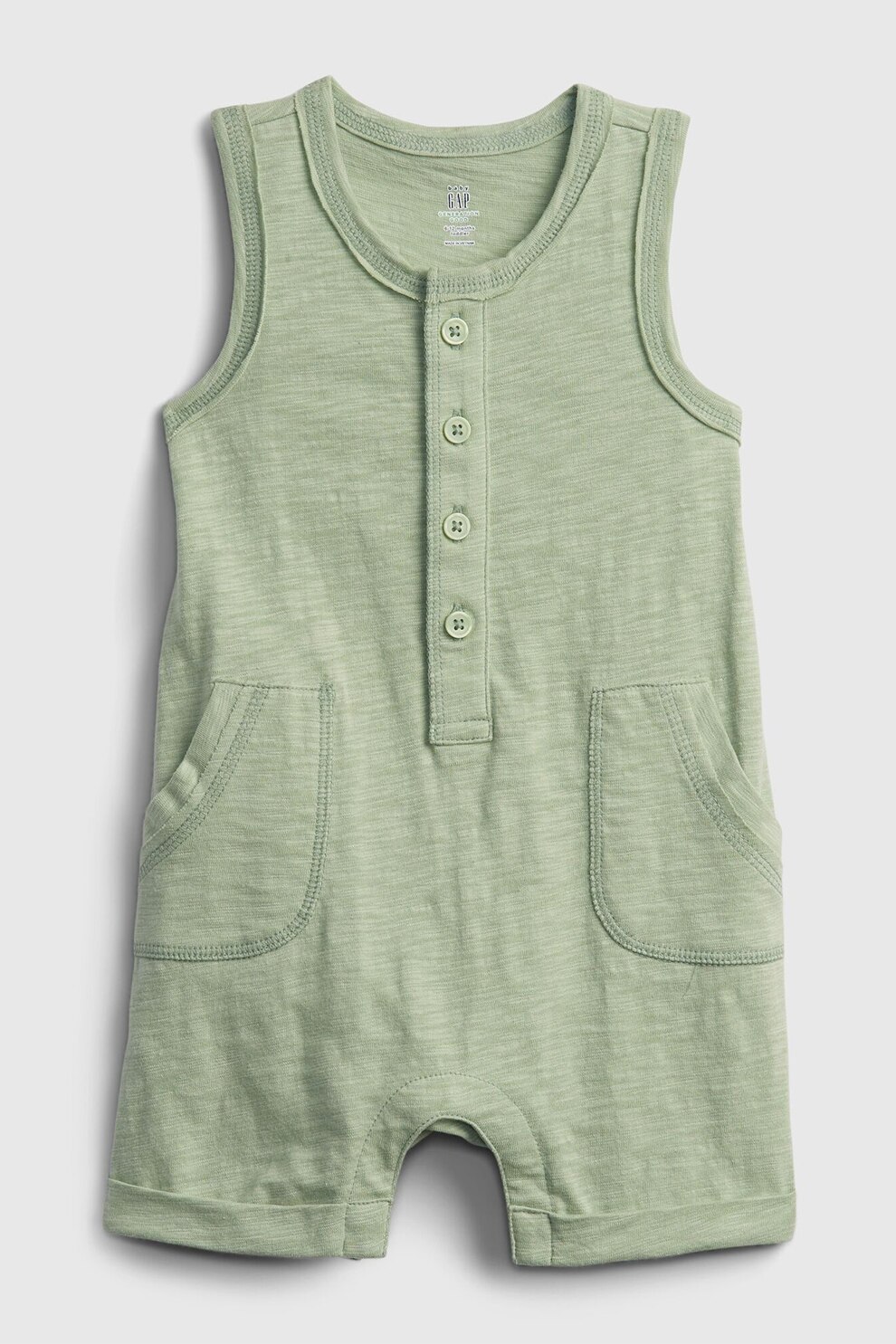 GAP, Salopeta din bumbac organic cu buzunare, Gri deschis