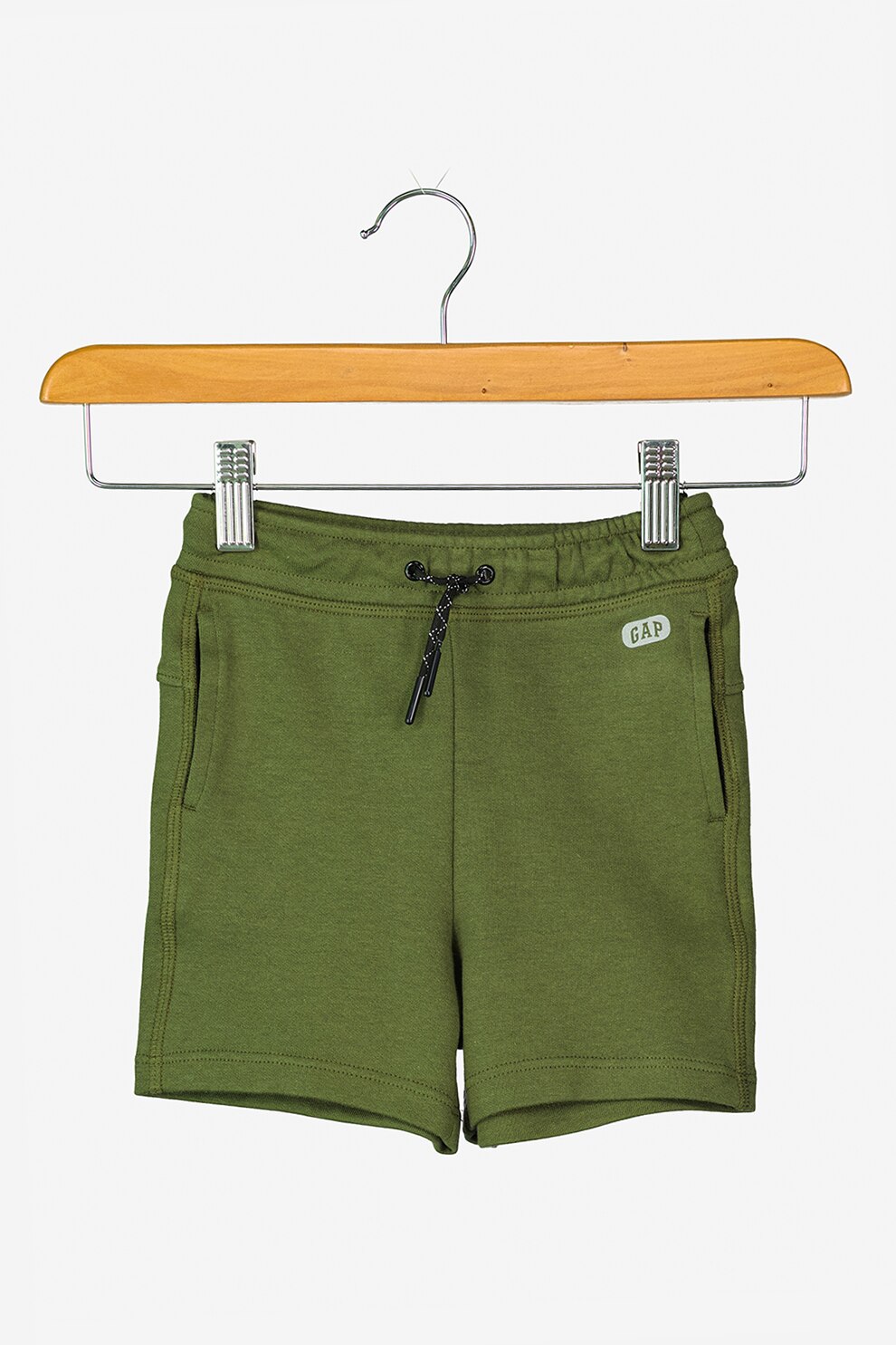 GAP, Pantaloni scurti de jerseu cu snur in talie, Verde militar