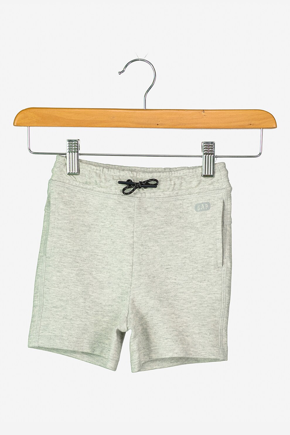 GAP, Pantaloni scurti de jerseu cu snur in talie, Gri melange