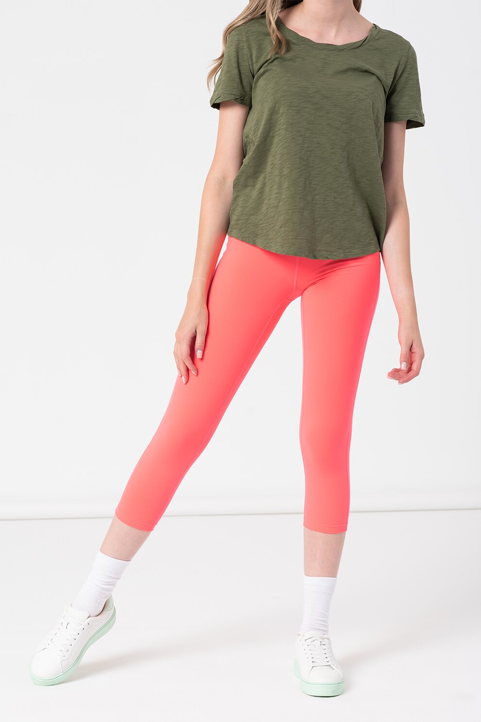 GAP, Colanti capri cu talie inalta GapFit, Roz aprins