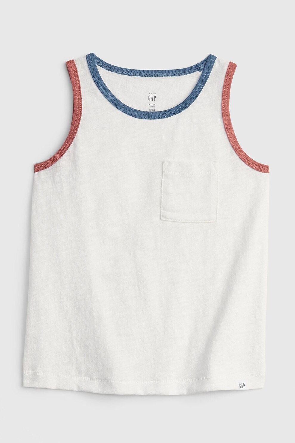 GAP, Top de bumbac cu buzunar pe piept, Alb