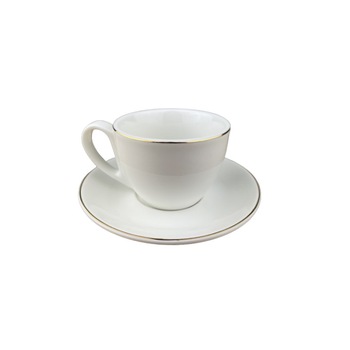 Set de 6 cesti pentru cafea, 6x 100ml, farfurie rotunda, Alb Set de 6 cesti pentru cafea, 6x 100ml, farfurie rotunda, Alb