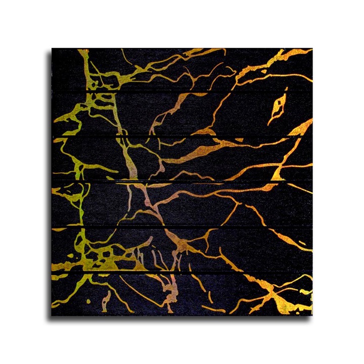 Tapet buretat autocolant 3D, Naimeed D3313 Negru / Auriu, 70 x 77 cm