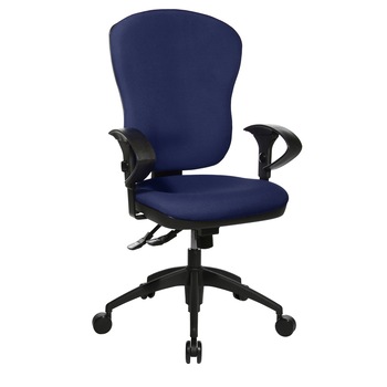 Scaun de birou TopStar Solution , manere reglabile, negru-albastru Scaun de birou TopStar Solution , manere reglabile, negru-albastru