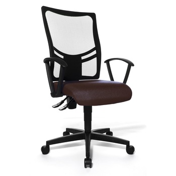 Scaun de birou TopStar Net Point, manere reglabile, maro Scaun de birou TopStar Net Point, manere reglabile, maro