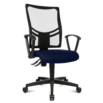 Scaun de birou TopStar Net Point, manere reglabile, albastru Scaun de birou TopStar Net Point, manere reglabile, albastru