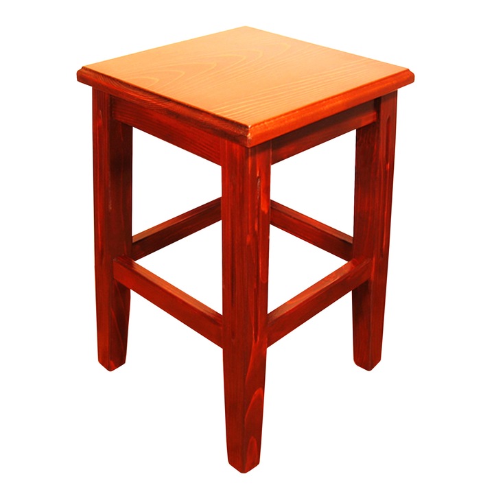 Taburet DREPT - din lemn masiv - castan