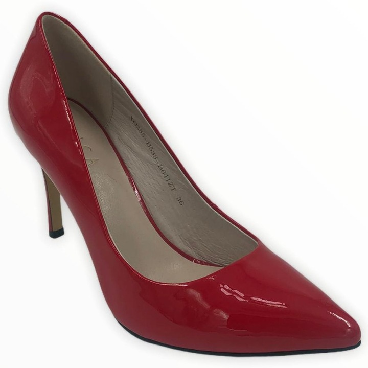 Női cipő természetes bőrből / lakkozott, Epic, Piros, 40 Eu