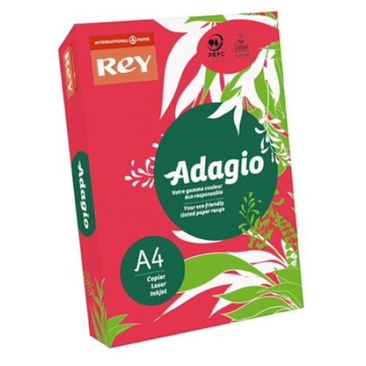 Rey "Adagio" másolópapír, színes, A4, 80 g, intenzív piros