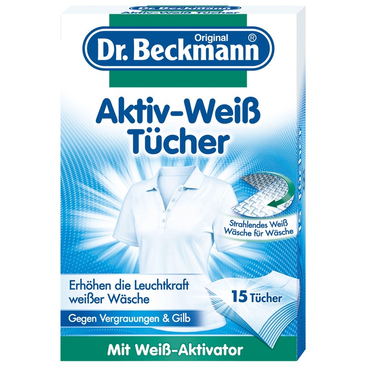 Servetele inalbire Dr Beckmann Aktiv White, 15 buc