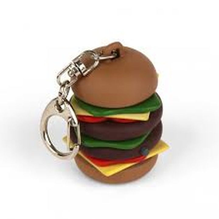 Kikkerland kulcstartó hanggal, hamburger