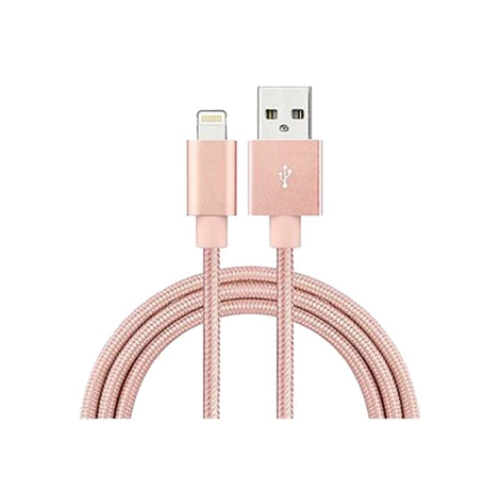 Kikkerland micro USB és iPhone kábel egyben, USB csatlakozóval, 1 méter, Rózsaszín
