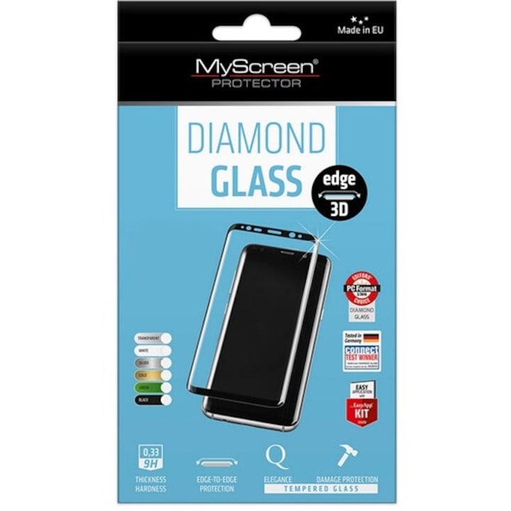 Myscreen Diamond Glass Edge 3D full cover, íves edzett üveg Huawei P30 Pro készülékhez, fekete
