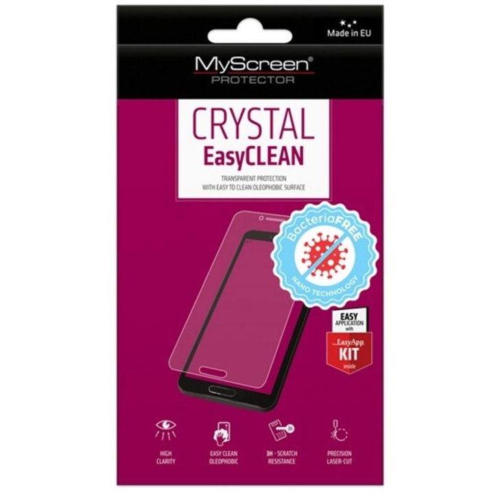 Myscreen Crystal Bacteriafree Képernyővédő Fólia Samsung Galaxy A20E Készülékhez, Átlátszó (Nem Íves)