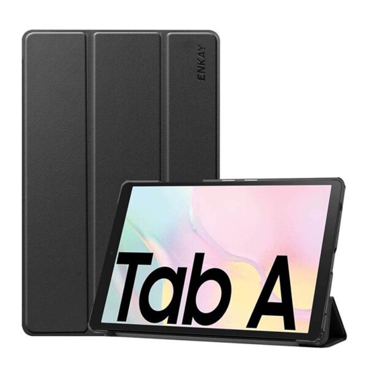 Enkay Trifold álló, bőr hatású aktív flip tok Samsung Galaxy Tab A7 10.4 (2020) készülékhez, fekete