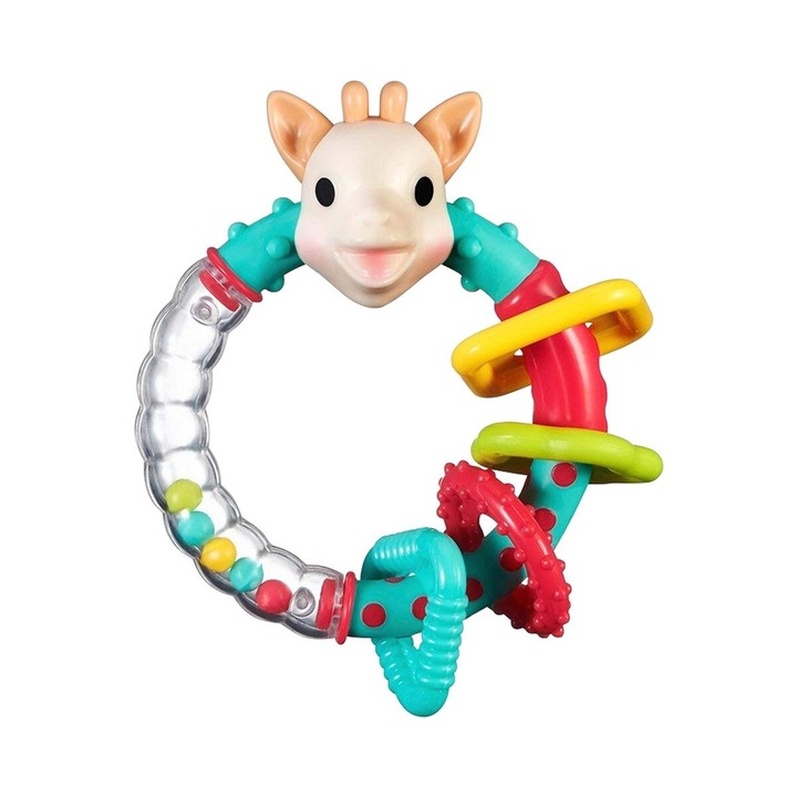 Több textúrájú csörgő Zsiráf Sophie, sokszínű