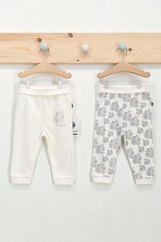 U.S. Polo Assn., Set 2 perechi pantaloni cu imprimeu, Alb/Negru, Alb/Negru U.S. Polo Assn., Set 2 perechi pantaloni cu imprimeu, Alb/Negru, Alb/Negru