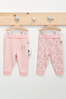 U.S. Polo Assn., Set 2 perechi pantaloni cu imprimeu, Roz, Roz U.S. Polo Assn., Set 2 perechi pantaloni cu imprimeu, Roz, Roz