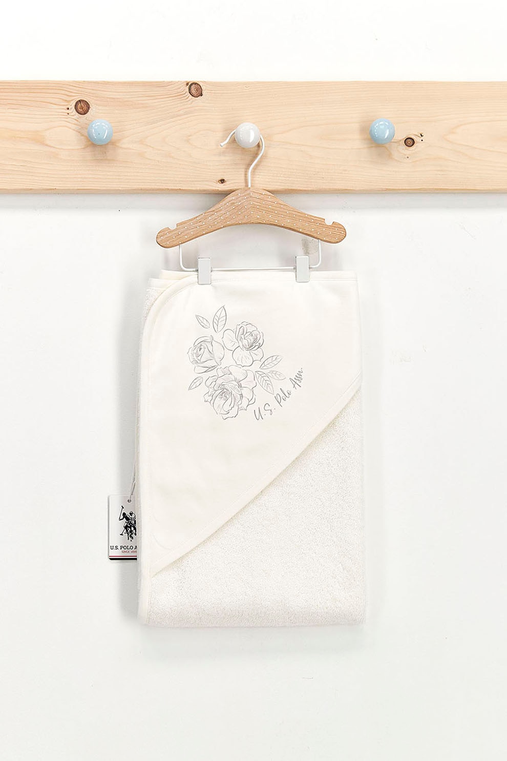 U.S. Polo Assn., Prosop cu imprimeu, Alb/Negru, ONE SIZE Standard