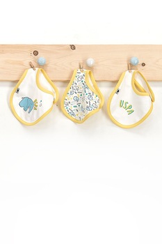 U.S. Polo Assn., Set de bavetele - 3 piese, Galben/Alb, ONE SIZE Standard U.S. Polo Assn., Set de bavetele - 3 piese, Galben/Alb, ONE SIZE Standard