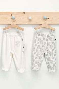 U.S. Polo Assn., Set 2 perechi pantaloni cu botosei, Alb/Negru, Alb/Negru, 62-68 CM U.S. Polo Assn., Set 2 perechi pantaloni cu botosei, Alb/Negru, Alb/Negru, 62-68 CM