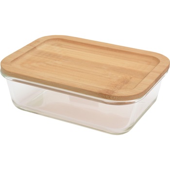 Cutie de sticla cu capac lemn, 1 L Cutie de sticla cu capac lemn, 1 L