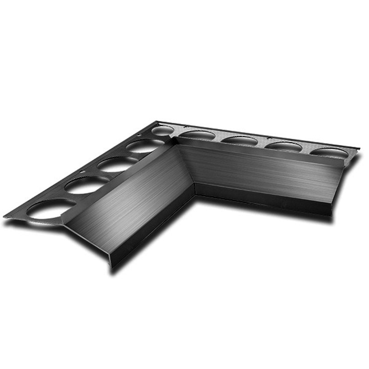 OX Maxi vízvető belső sarokprofil Antracit színben erkély balkon terasz 25x25 cm derékszög teraszprofil balkonszegély sarokelem