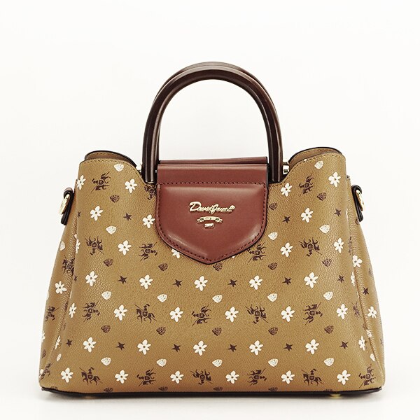 Geanta cu manere din lemn Mina Cognac