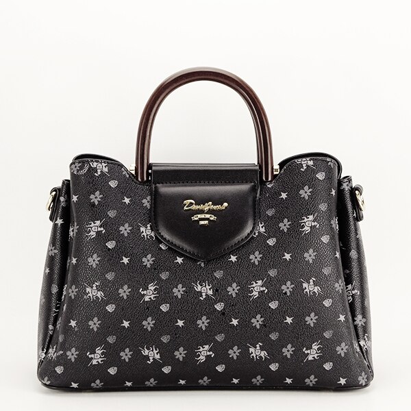 Geanta cu manere din lemn Mina Negru