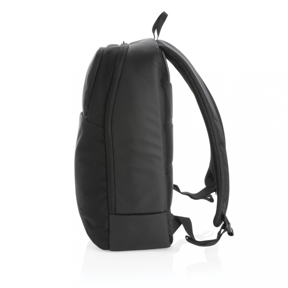 Rucsac laptop cu buzunar sterilizator UV-C, 21MAR1044, 30.5x13x45 cm, 15.6 inch, Swiss Peak by AleXer, Poliester, Negru, breloc inclus