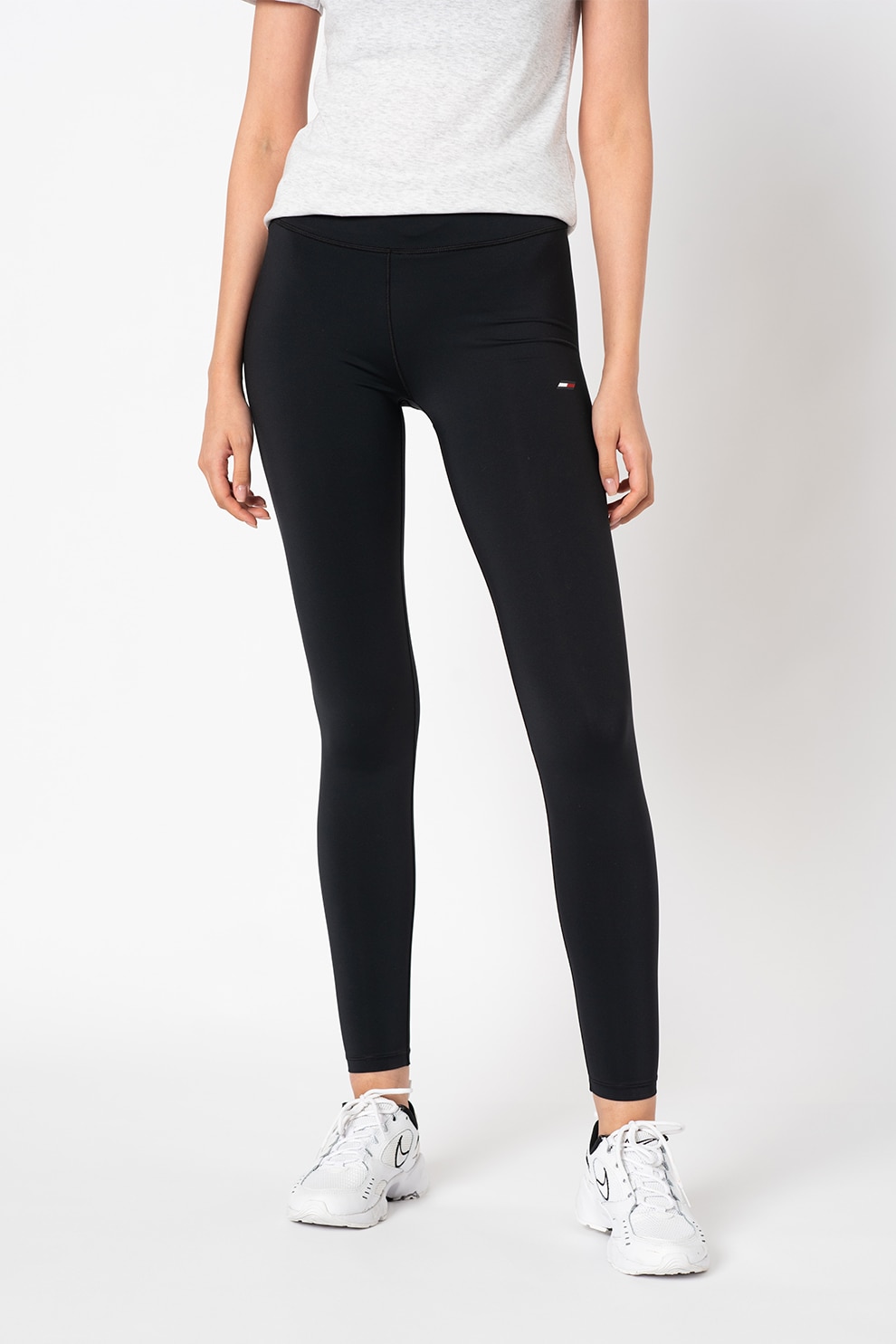 Tommy Hilfiger, Colanti cu talie inalta, bleumarin inchis, alb