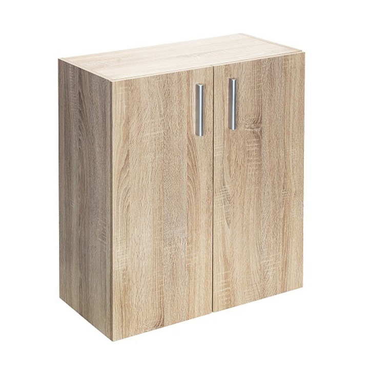 Dulap multifunctional cu usi Vela, 2 compartimente, Stejar,77 x 60 x 31 cm