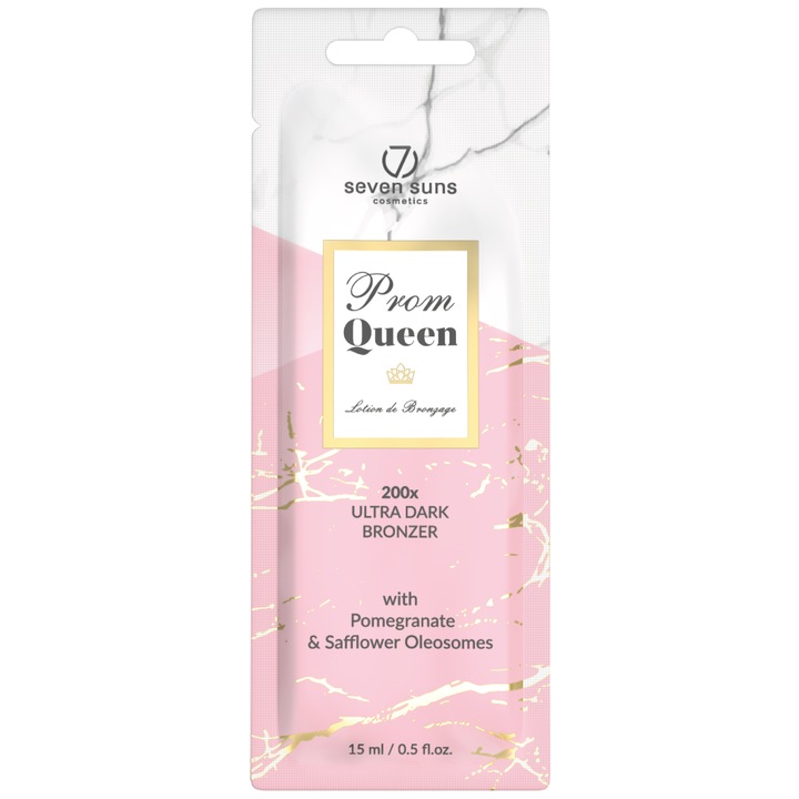 Crema pentru bronzare la solar 7suns Prom Queen, Bronzant Ultra Dark pentru un bronz natural de lunga durata, 15 ml