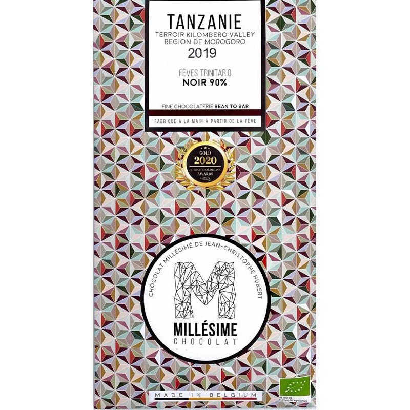 Ciocolata Belgiana Artizanala Neagra 90% Tanzanie Bio 70 grame Millesime Chocolat