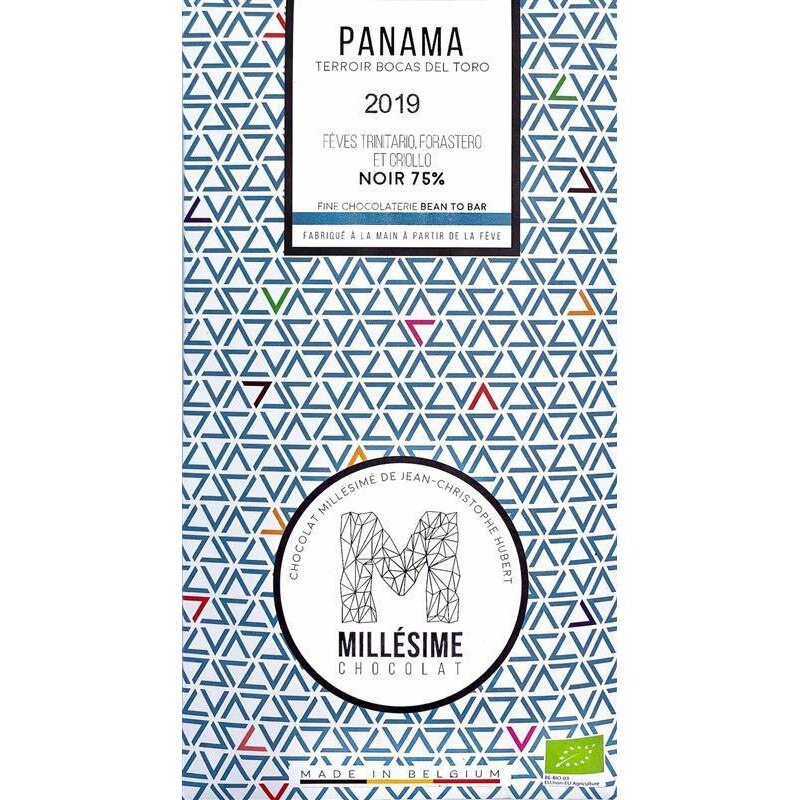 Ciocolata Belgiana Artizanala Neagra 75% Panama Bio 70 grame Millesime Chocolat