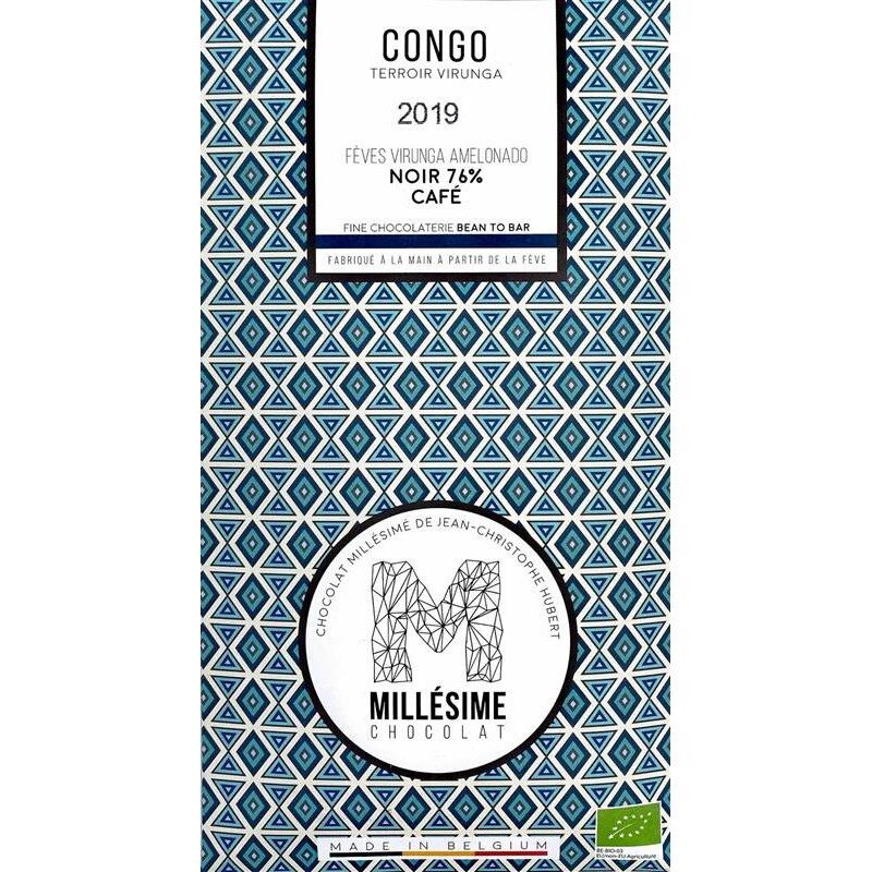 Ciocolata Belgiana Artizanala cu Cafea Congo Bio 70 grame Millesime Chocolat