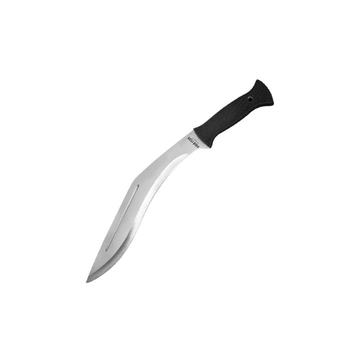 Maceta curbata de 44,5 cm Kukri argintie cu husa cu prindere la curea