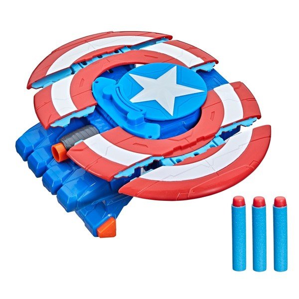 Arma de jucarie Marvel Avengers Mech Strike Captain America, Strikeshot Shield