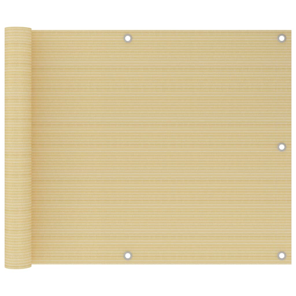 Paravan pentru balcon, vidaXL, Polietilena HDPE, 160 g/m², 75 x 400 cm, Bej
