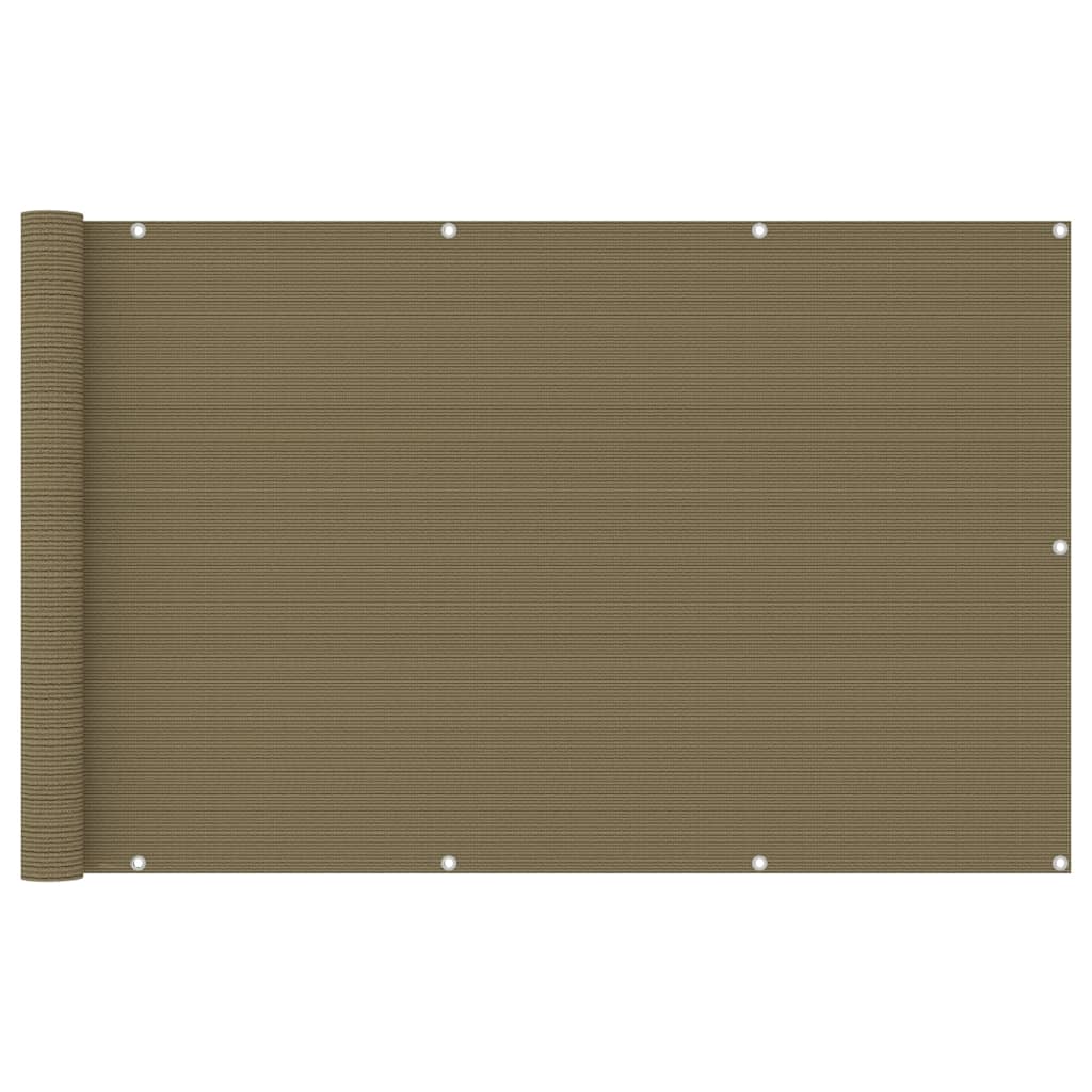 Paravan pentru balcon, vidaXL, Polietilena HDPE, 160 g/m², 120 x 400 cm, Maro taupe