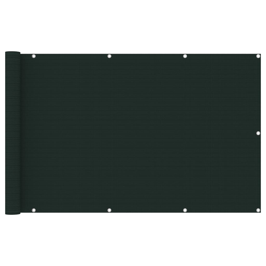 Paravan pentru balcon, vidaXL, Polietilena HDPE, 160 g/m², 120 x 600 cm, Verde inchis