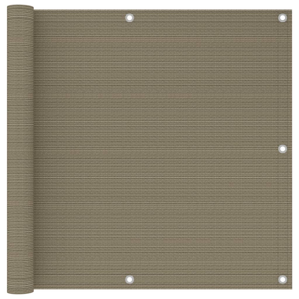 Paravan pentru balcon, vidaXL, Polietilena HDPE, 160 g/m², 90 x 300 cm, Maro taupe