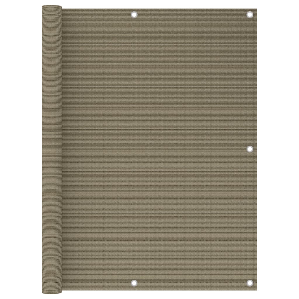 Paravan pentru balcon, vidaXL, Polietilena HDPE, 160 g/m², 120 x 300 cm, Maro taupe